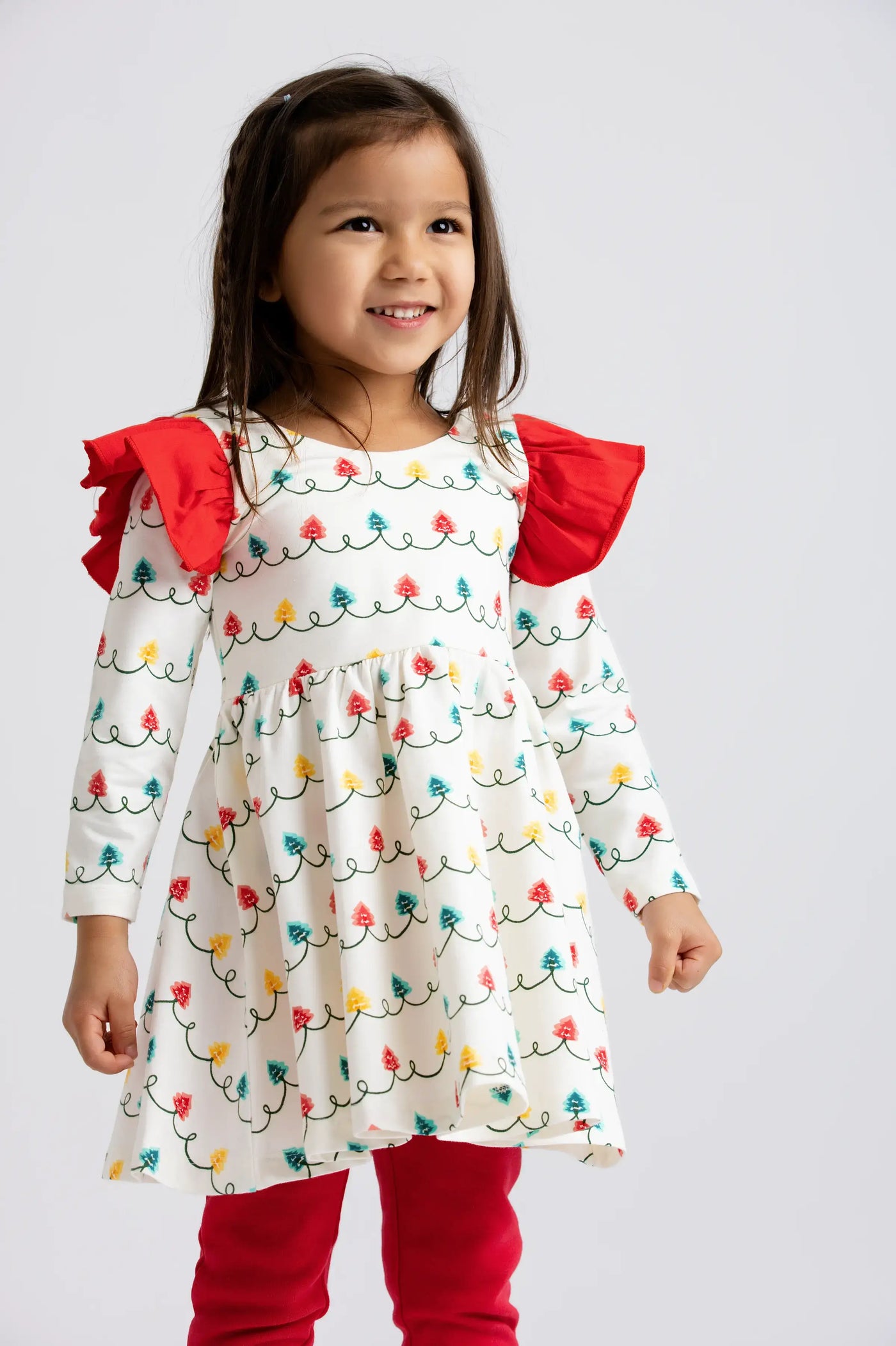 Monica + Andy Holiday Double Ruffle Let's Dance Dress
