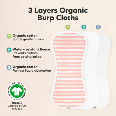 KeaBabies 5-Pack Urban Burp Cloths, Sweet Charm