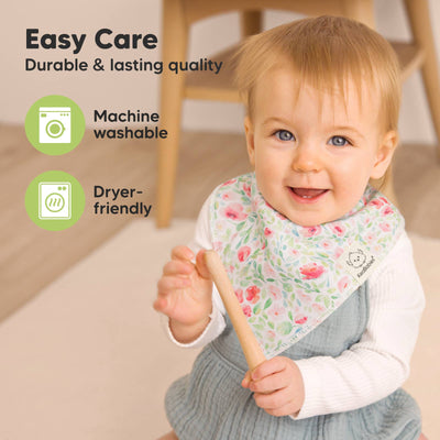 KeaBabies 8-pack Baby Bandana Bibs, Flourish