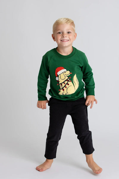 Monica +Andy Holiday Kids Embroidered Crewneck Sweatshirt