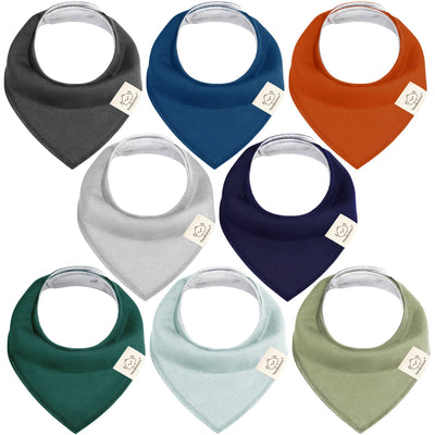 KeaBabies 8-pack Baby Bandana Bib, Hunter