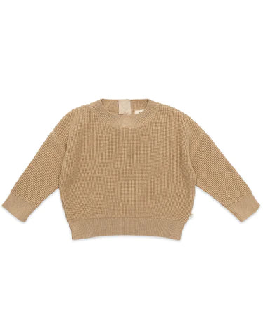 Dear Hayden Organic Cotton Waffle Knit Sweater with Magnetic Closure