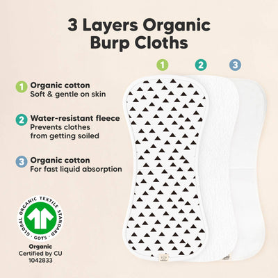 KeaBabies 5-Pack Urban Burp Cloths, Grayscape