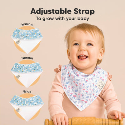 KeaBabies 8-pack Baby Bandana Bibs, Flourish
