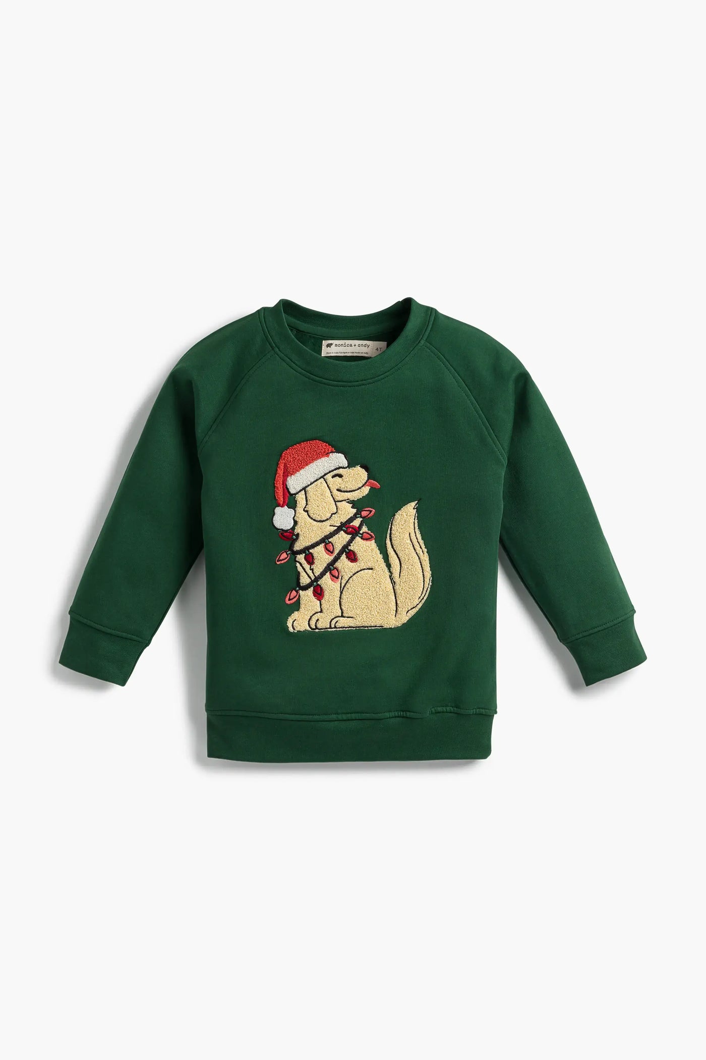 Monica +Andy Holiday Kids Embroidered Crewneck Sweatshirt