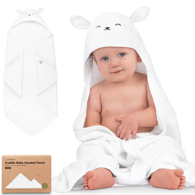 KeaBabies Cuddle Baby Hooded Towel, Lamb