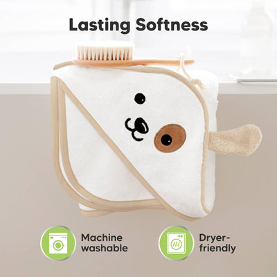 KeaBabies Cuddle Baby Hooded Towel, Dog