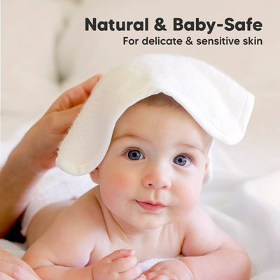KeaBabies 6-Pack Baby Wash Cloths, White/Stone
