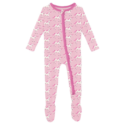 Kickee Pants Print Muffin Ruffle Footie with Two Way Zipper + More Options