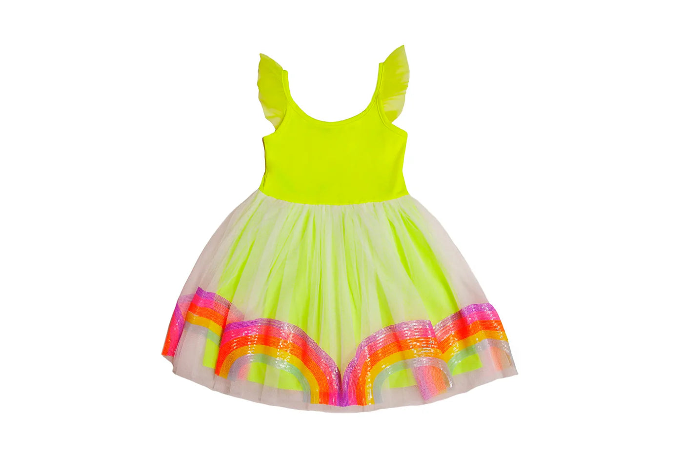 Mia New York Rainbow Dress in Lime