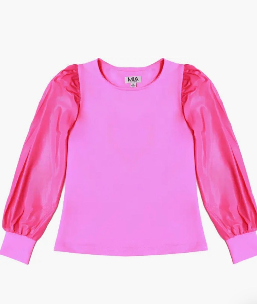 Mia NY Metallic L/S Top