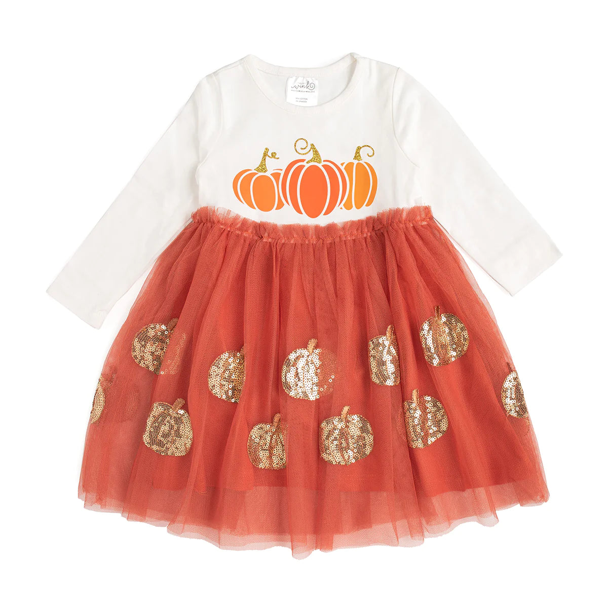 Sweet Wink Pumpkin Long Sleeve Tutu Dress