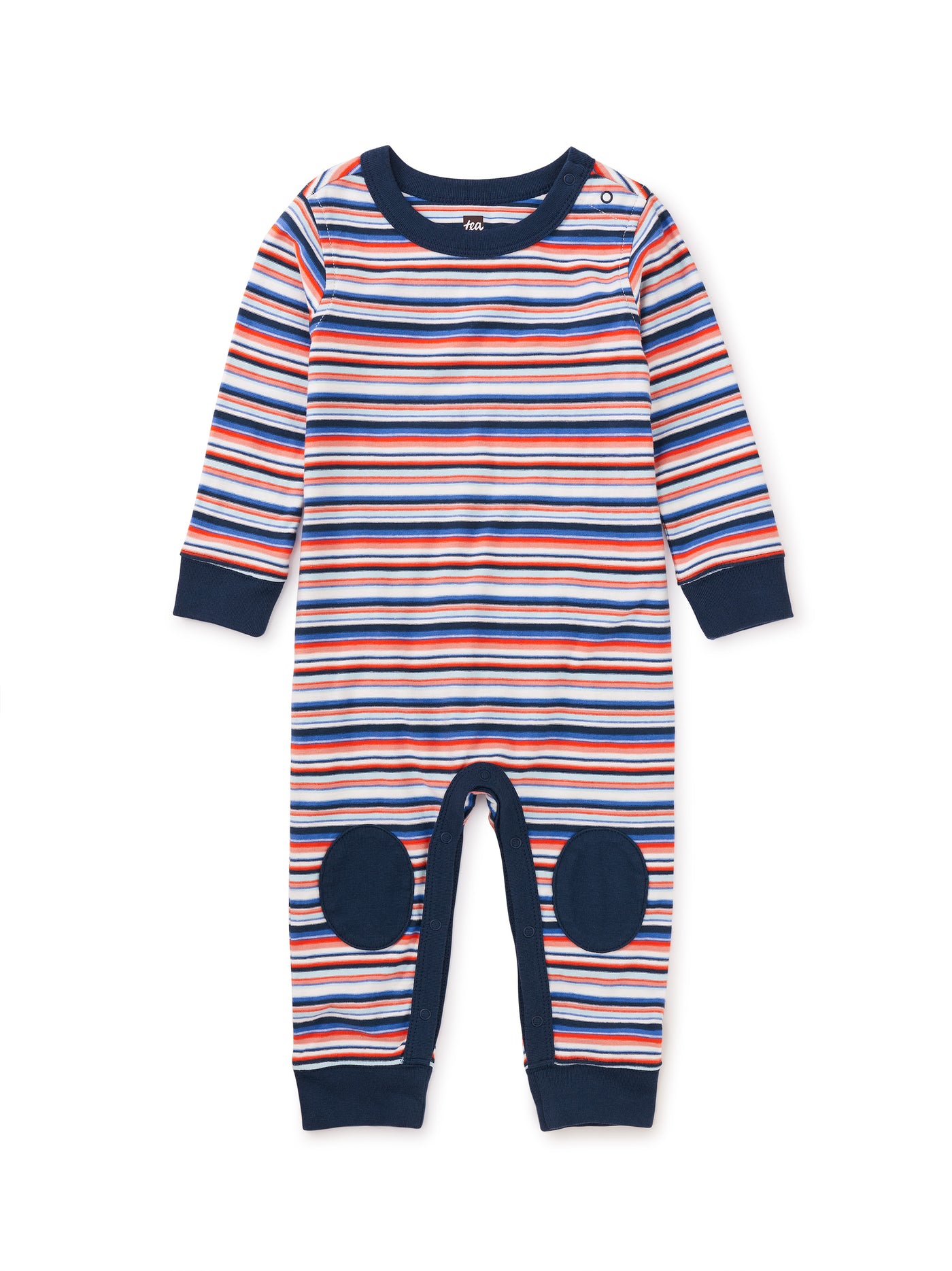 Tea Collection Stripe Knee Patch Baby Romper