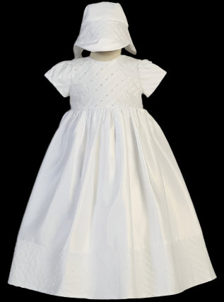 cotton christening dress Blossom Girls Christening Gown (#2564) 3-6M
