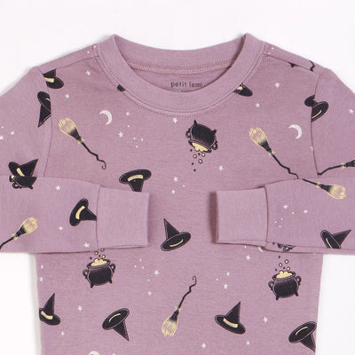 Bewitched Glow in the Dark Print Sleeper on Mauve