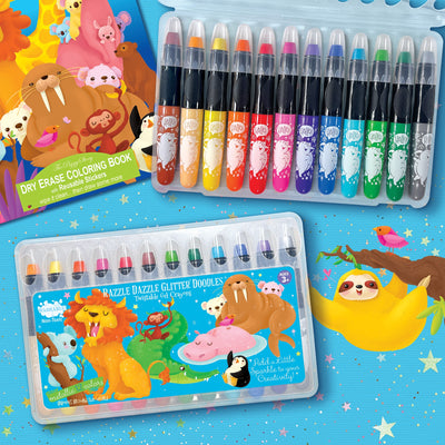 Glitter Doodle Gel Crayons Animals Around the World
