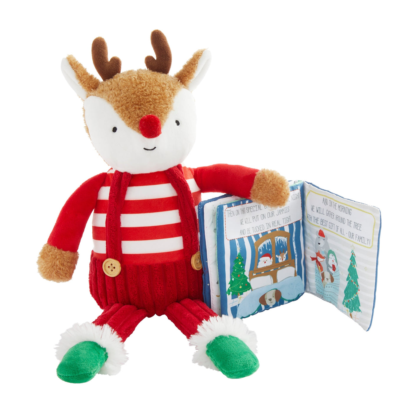 Mud Pie Holiday Plush with Book Reindeer