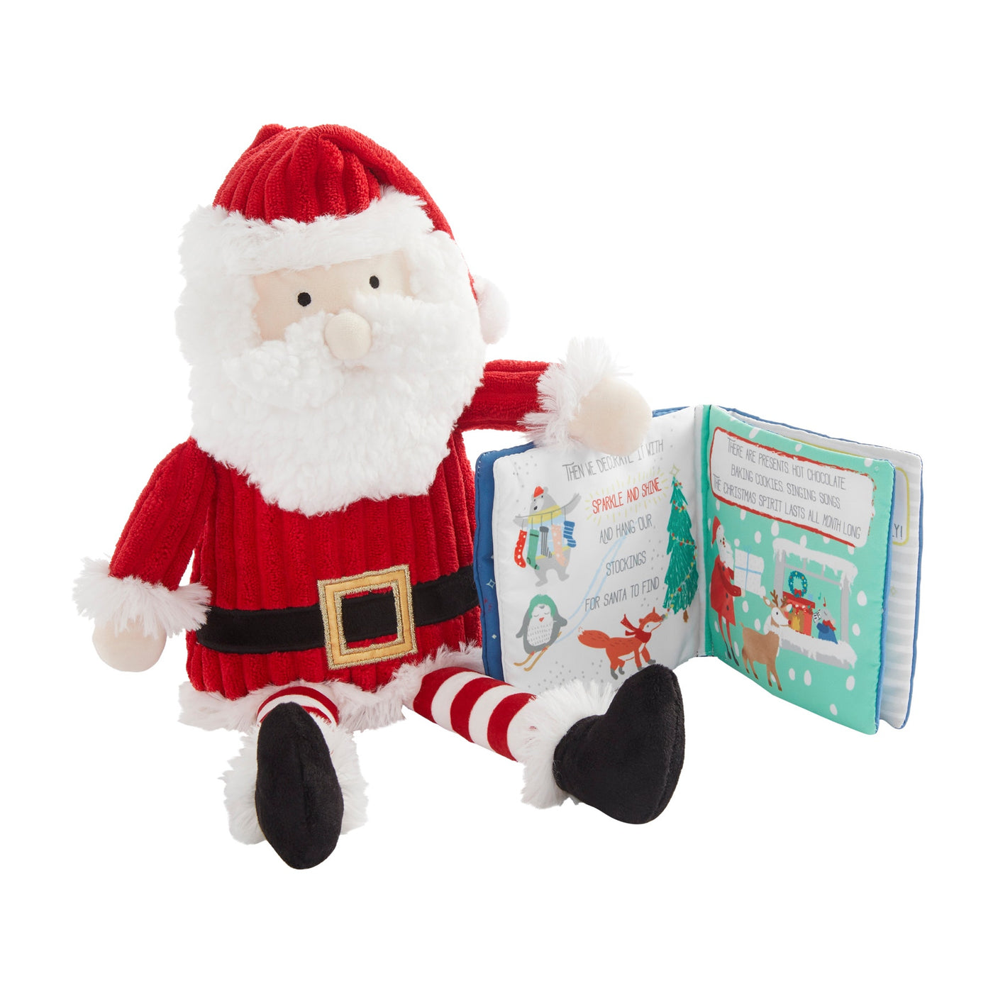 Mud Pie Holiday Plush with Book  Santa