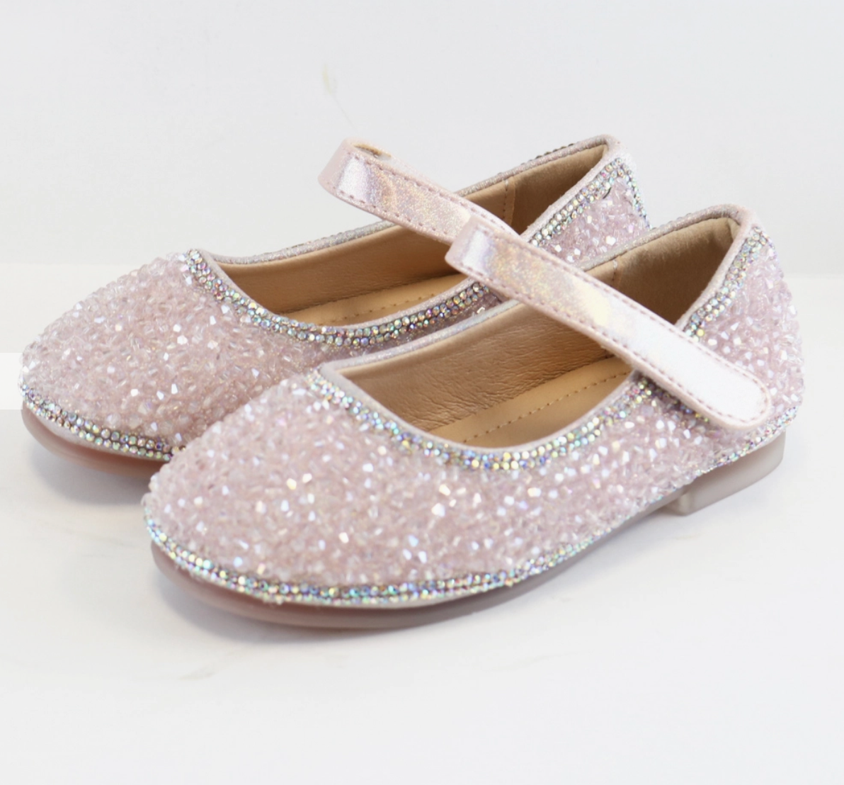 Clear Stone Flat Shoes