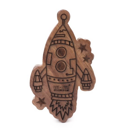 Finn + Emma Wood Rattle Teether - Precious + Posh