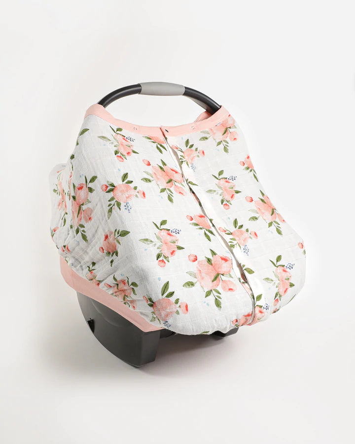 Watercolor Roses Car Seat Canopy