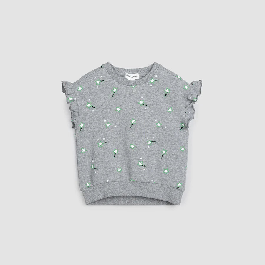 Miles All-Star Print on Grey Terry Top