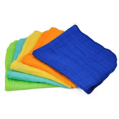Green Sprouts Muslin Face Cloths 5 Pack Blue