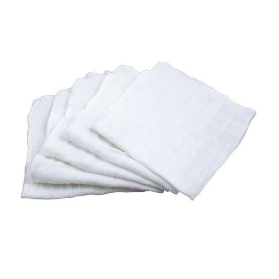Green Sprouts Muslin Face Cloths 5 Pack White