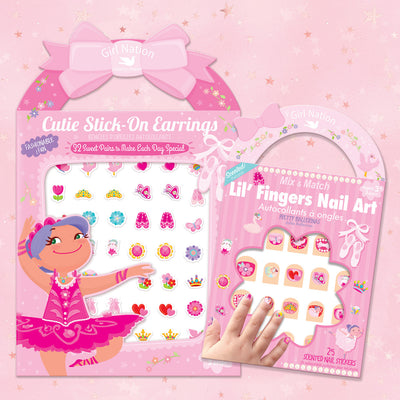Girl Nation Cutie Stick-On Earring and Nail Sticker Gift Set