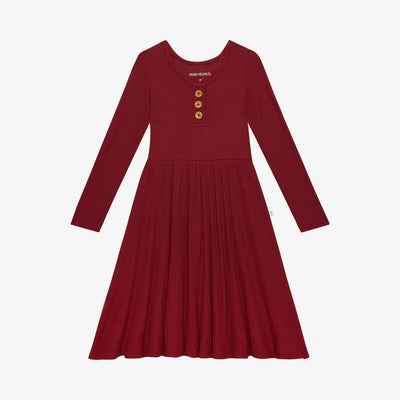 Posh Peanut Long Sleeve Henley Twirl Dress + More Colors