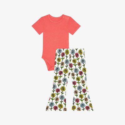 Posh Peanut Short Sleeve Bodysuit & Bell Bottom Set + More Colors