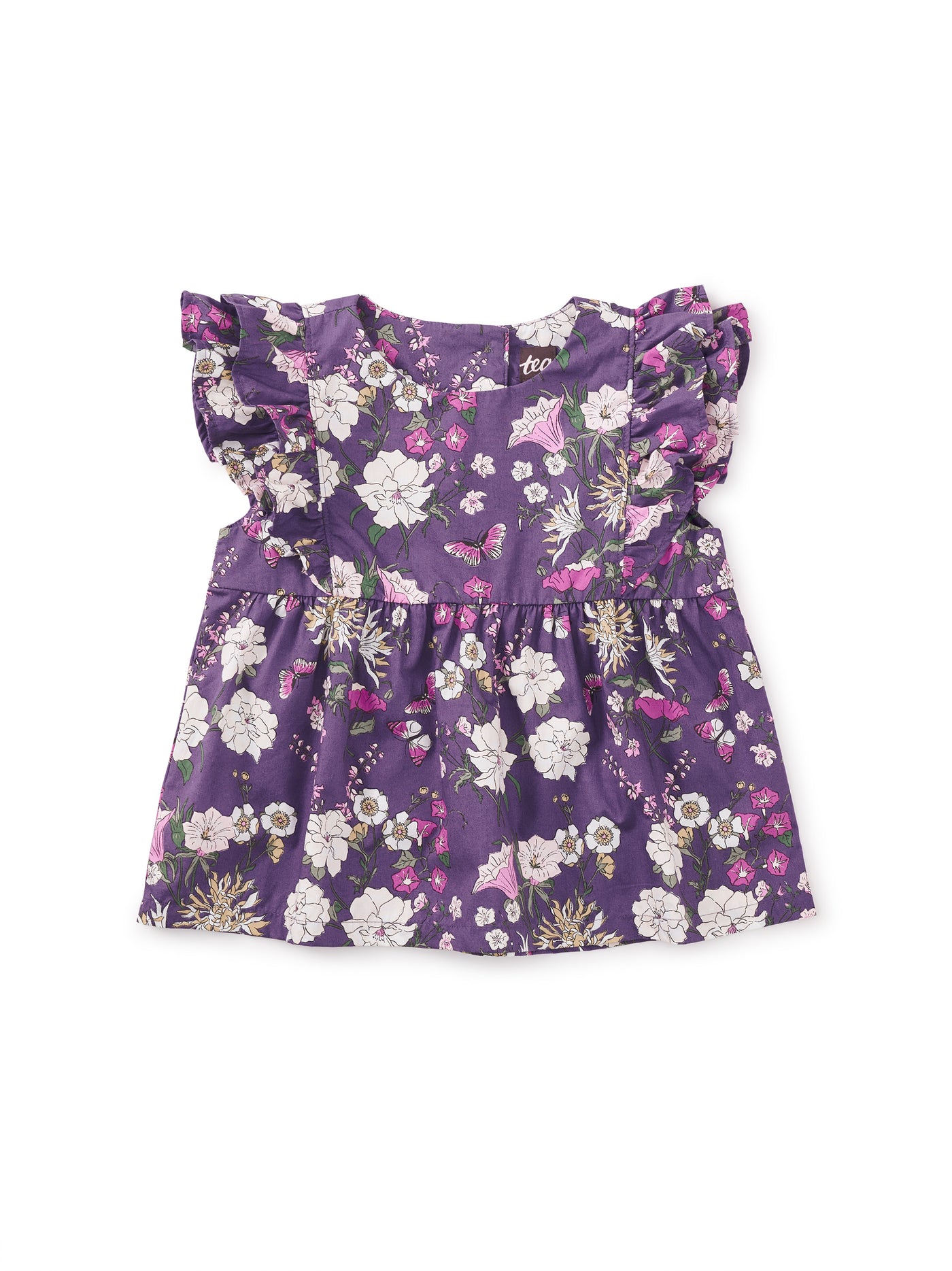 Tea Collection Short Sleeve Woven Ruffle Top